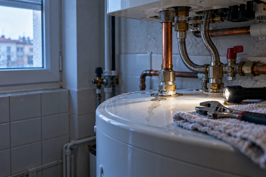Visite d’un logement : ce qu’une fuite en haut du chauffe-eau change avant de signer